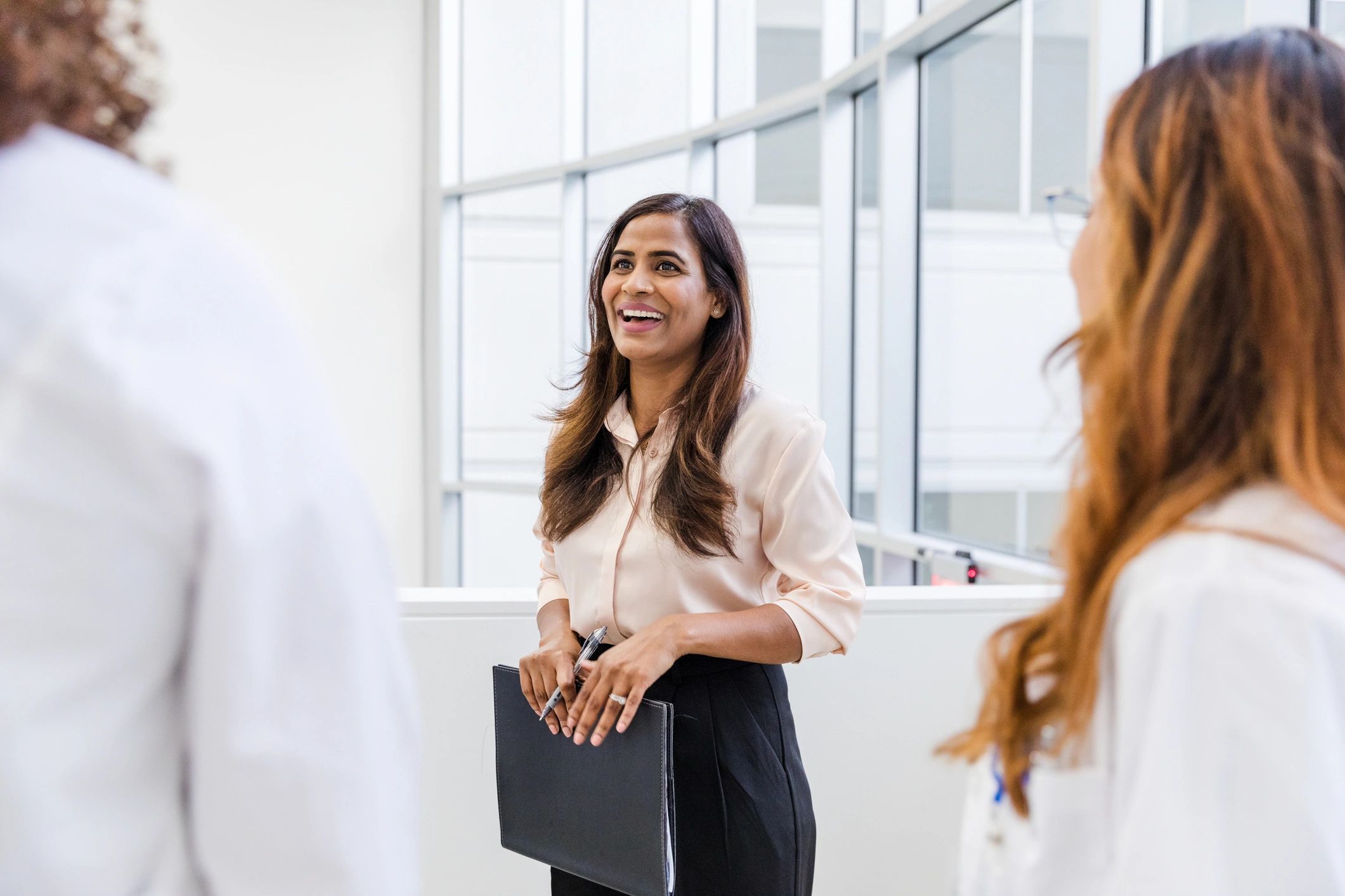 Healthcare team meeting in a clinic